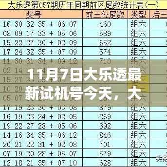 大乐透试机号背后的故事,家庭与友情的奇妙邂逅(11月7日最新试机号)
