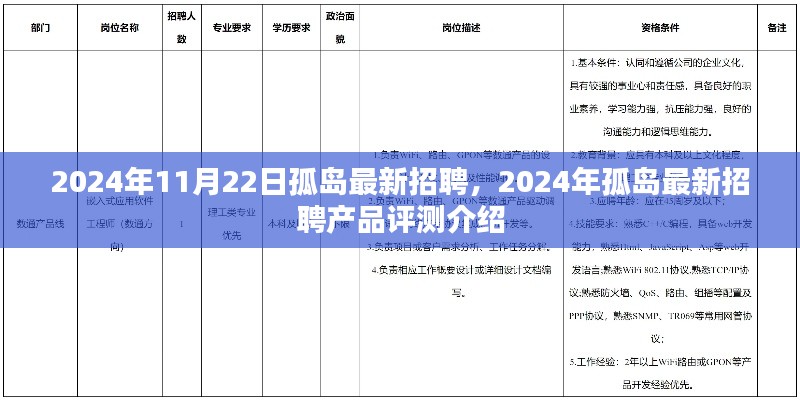 2024年11月22日孤岛最新招聘,2024年孤岛最新招聘产品评测介绍