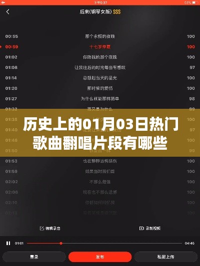 1月3日热门歌曲翻唱盘点