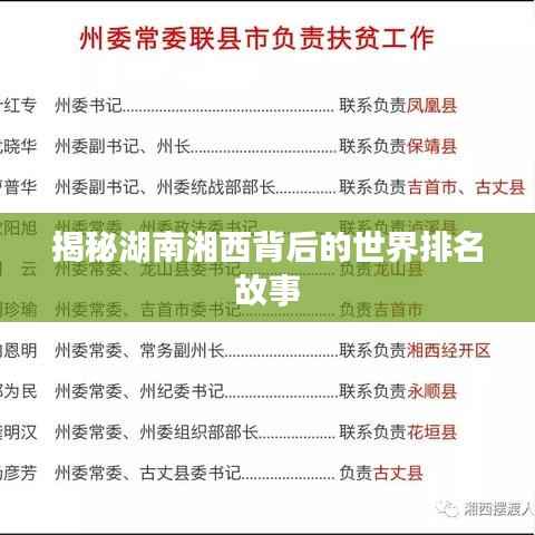 揭秘湖南湘西背后的世界排名故事