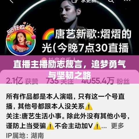 直播主播励志箴言,追梦勇气与坚韧之路